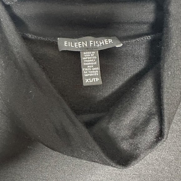 Eileen Fisher Black Turtleneck Oversized Tunic Top Size XS Style f17ttu - Picture 4 of 4